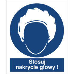 Znak Stosuj Nakrycie Głowy do pracy piktogram bhp niebieski znak bhp sklep system znaki bezpieczeństwa i higieny pracy