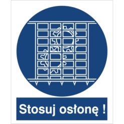 znak stosuj osłonę nakaz stosowania osłony do pracy piktogram bhp niebieski znak bhp sklep system znaki bezpieczeństwa i higieny pracy