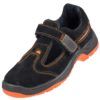 Sandały robocze URGENT 304 SB sandały odkryte na rzep ochronne bhp sklep system internetowy obuwie do pracy bezpieczne skórzane skórkowe z podnoskiem z blachą stalkapy twardy nosek antypoślizgowe czarne pomarańczowe