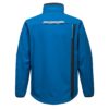 Softshell roboczy PORTWEST T750 WX3 do pracy ochronny wodoszczelny przeciwdeszczowy wiatrówka lekka polarowa podszewka dopasowana odblaskowa oddychająca wytrzymała dla pracowników bhp system sklep internetowy niebieska szara czarna tył