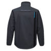 Softshell roboczy PORTWEST T750 WX3 do pracy ochronny wodoszczelny przeciwdeszczowy wiatrówka lekka polarowa podszewka dopasowana odblaskowa oddychająca wytrzymała dla pracowników bhp system sklep internetowy grafitowa szara czarna tył