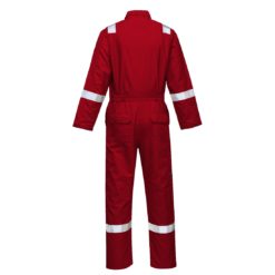 Kombinezon Trudnopalny PORTWEST AF73 Czerwony spawalniczy dla spawacza z pasami odblaskowymi ostrzegawcze wysokiej widoczności lekki wytrzymały odporny na iskry na odpryski metalu tig z kieszeniami wygodny premium odzież dla pracowników ochronne bhp system sklep internetowy czerwony tył