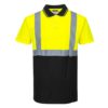 Koszulka polo ostrzegawcza PORTWEST S479 do pracy wysokiej widoczności z kontrastem dwukolorowa odblaskowa pasy odblaskowe na krótki rękaw polówka z kołnierzykiem dla drogowców odzież robocza bhp sklep system internetowy dla pracowników ochronna żółta czarna