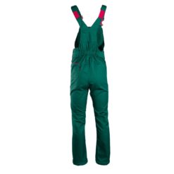 Ogrodniczki Robocze Max-Popular zielone do pracy ochronne spodnie szwedzkie szwedy na szelkach z szelkami dla pracowników tanie wytrzymałe regulowane spodnie bhp sklep system internetowy odzież robocza z kieszeniami zielone gospodarka komunalna zgk tył