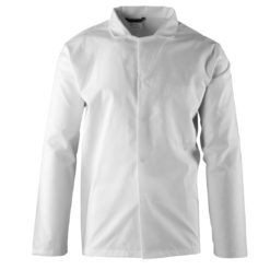 Bluza rozpinana męska KRAJAN BIEL HACCP Biała ochronna bhp sklep system internetowy dla piekarzy piekarska przemysł spożywczy zapinana na napy wygodne przewiewna bawełniana spożywka haccp długi rękaw biała