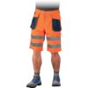 Spodenki robocze ostrzegawcze LH-FMNX-TS do pracy ochronne spodenki spodnie krótkie do kolan ostrzegawcze odblaskowe wytrzymałe bhp dla pracownika dla drogowców z kieszeniami bhp sklep system internetowy pomarańczowe granatowe