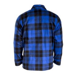 Koszula flanelowa LAHTI PRO L41808 Granatowa do pracy ochronna dla pracowników lekka przewiewna oddychająca w kratę bhp sklep system internetowy niebieska czarna granatowa tył