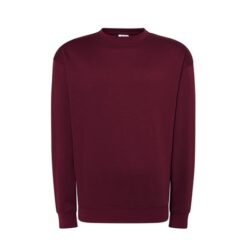 Bluza dresowa JHK SWRA290 burgundowa do pracy ochronna robocza korporacyjna do nadruku nadruki na odzieży robocze logo na bluzach ze ściągaczem długi rękaw dla pracowników bhp sklep system internetowy purpurowa czerwona ciemno