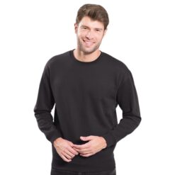 Bluza dresowa JHK SWRA290 ciemnoszara do pracy ochronna robocza korporacyjna do nadruku nadruki na odzieży robocze logo na bluzach ze ściągaczem długi rękaw dla pracowników bhp sklep system internetowy ciemnoszara szara grafitowa na modelu