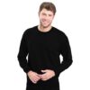 Bluza dresowa JHK SWRA290 Czarna do pracy ochronna robocza wciągana przez głowę korporacyjna do nadruku nadruki na odzieży roboczej logo na bluzach ze ściągaczem długi rękaw dla pracowników bhp sklep system internetowy czarna na modelu
