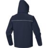 Bluza robocza softshell DELTA PLUS ORSA kurtka wiatrówka lekka odporna na deszcz przeciwdeszczowa wodoodporna wiatroszczelna z kapturem robocza ochronna dla pracowników bhp sklep system internetowy granatowa pomaranczowa tył