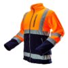 Bluza polar ostrzegawcza NEO TOOLS 81-741 do pracy odzież robocza ciepła bluza na suwak rozpinana odblaskowa dwukolorowa z pasami odblaskowymi odblaskami kieszenie ciepła bhp sklep system internetowy dla drogowców wysokiej widoczności granatowa pomarańczowa
