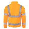 Bluza ostrzegawcza polar FLRA340 HV FLUO ORF odblaskowa z odblaskami pasy odblaskowe wysokiej widoczności pomarańczowa dla drogowców świecąca w ciemności dla pracowników budowlanych z nadrukiem logo żółta zielona odzież robocza bhp sklep system internetowy tył