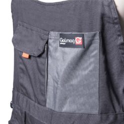 Ogrodniczki robocze GALMAG WH290 do pracy szwedy szwedzkie z szelkami na szelkach odzież ochronna bhp sklep system internetowy spodnie wytrzymałe z kieszeniami szare grafitowe ciemnoszare detal