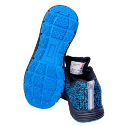 Buty robocze GALMAG 515 S1 SRC do pracy robocze lekkie tenisówki stalkapy bhp odzież obuwie ochronne sklep system internetowy dzianinowa cholewka lekkie wytrzymałe antypoślizgowe do magazynu do pomieszczeń czarne niebieskie podeszwa