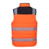Bezrękawnik ostrzegawczy PORTWEST PW374 PW3 ocieplacz kamizelka pikowana odblaskowa ostrzegawcza dla drogowców wytrzymała z pasami odblaskowymi dla pracowników kadry kierowniczej odzież bhp sklep system internetowy dwustronna pomarańczowa czarna tył
