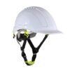 Hełm ochronny LAHTI PRO L10405 kask przemysłowy z paskiem podbródkowym 4 punktowy do pracy środki ochrony indywidualnej odzież bhp sklep system internetowy wentylowany wygodny na śrubę pokrętło biały