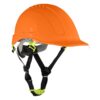 Hełm ochronny LAHTI PRO L10405 kask przemysłowy z paskiem podbródkowym 4 punktowy do pracy środki ochrony indywidualnej odzież bhp sklep system internetowy wentylowany wygodny na śrubę pokrętło pomarańczowy