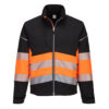Kurtka softshell ostrzegawcza PORTWEST PW375 PW3 do pracy ochronna wiatrówka lekka kurtka wytrzymała bhp odzież robocza dla pracowników z odblaskami dla drogowców pw3 nowoszena na suwak wodoodporna czarna pomarańczowa