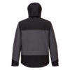 Kurtka robocza softshell PORTWEST KX362 wiatrówka lekka podszyta polarem ciepła cienka uniwersalna wodoodporna wodoszczelna przeciwdeszczowa wiatroszczelna z kapturem odzież robocza bhp sklep system internetowy dla pracowników z kieszeniami wytrzymała ripstop czarna szara tył