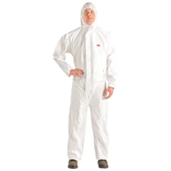 Kombinezon ochronny 3M 4510 lakierniczy jednorazowy z kapturem materiałowy krótkiego użytku bezpieczny na suwak dla lakierników do malowania czyszczenia sprzątania odzież robocza ochronna bhp sklep system intrnetowy antystatyczny biały