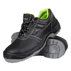 Półbuty robocze REIS BRMAMBA-P S3 SRC buty ochronne do pracy robocze dla pracowników tanie wytrzymałe mocne skórzane skórkowe z podnoskiem noskiem metalowym stalkapy wkładka antyprzebiciowa bhp sklep system internetowy dla pracowników antypoślizgowe czarne zielone