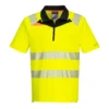 Koszulka ostrzegawcza polo PORTWEST DX412 do pracy odblaskowa z odblaskami polówka wytrzymała dopasowana slimowana dla drogowców odzież dla pracowników robocza sklep system internetowy żarówiasta żółta czarna
