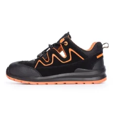 Sandały robocze PROCERA RACER S1 do pracy ochronne robocze bhp obuwie bezpieczne z podnoskiem noskiem metalowym dla pracowników czarne pomarańczowe bok