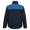 Softshell roboczy PORTWEST PW271 PW2 wiatrówka bluza lekka kurtka deszczówka przeciwdeszczowa wytrzymała dla pracowników odzież robocza ochronna bhp sklep system internetowy bez kaptura regulowana granatowa niebieska tył