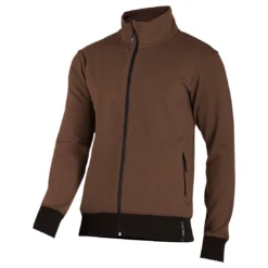 Bluza robocza na suwak LAHTI PRO L40148 do pracy ochronna dla pracowników wytrzymała dzianinowa ciepła rozpinana ze stójką bhp sklep system internetowy z kieszeniami brązowa