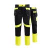 Spodnie robocze PROCERA PROMONTER 260 SPC żółte do pracy ochronne spodnie do pasa bhp dla pracowników ostrzegawcze żarówiaste wygodne wytrzymałe czarne żółte