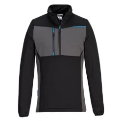 Bluza robocza polar PORTWEST T755 WX3 do pracy ochronna golf polarowa bluza ciepła ochronna bhp sklep system internetowy rozpinana do połowy z kieszenią czarna szara