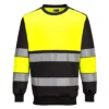 Bluza ostrzegawcza PORTWEST PW376 do pracy ochronna wygodna dresowa z pasami odblaskowymi dla pracowników odzież ochronna bhp sklep system internetowy czarna żółta