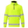 Bluza polarowa ostrzegawcza Portwest F302 do pracy ochronna bhp sklep system internetowy dla pracowników ciepła bluza z krótkim suwakiem odblaskowa z pasami odblaskowymi dla drogowców żółta
