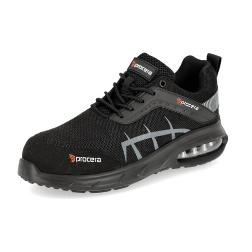 Buty robocze PROCERA TEXO-AIR MARK SB do pracy ochronne wygodne adidasy z podnoskiem noskiem metalowym obuwie ochronne bhp sklep system internetowy czarne szare antypoślizgowe