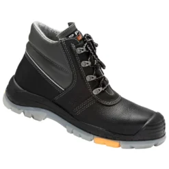 Buty robocze PPO 707 S3 SRC do pracy ochronne wygodne polskie kompozytowe lekkie podnosek kompozytowy wkładka antyprzebiciowa skórzane skórkowe czarne szare dla pracowników bhp sklep system internetowy antypoślizgowe