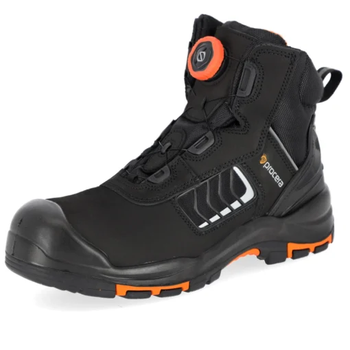 Buty robocze PROCERA ROCK S3L wiązanie SPINPRO do pracy ochronne boa lekkie na pokrętło bez sznurowania antypoślizgowe bez metalu kevlar kompozytowy podnosek nosek twardy dla pracowników czarne