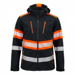 Kurtka robocza softshell URGENT 931 do pracy ochronna wygodna odblaskowa dla pracowników ciemna ostrzegawcza czarna pomarańczowa srebrna