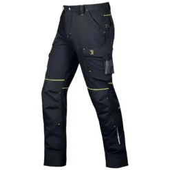 Spodnie robocze procera trekpol elastyczne wygodne 4-way-stretch elastik rozciągliwe mocne wytrzymałe do pasa w pas odzież ochronna bhp dla pracowników wygodne czarne bok