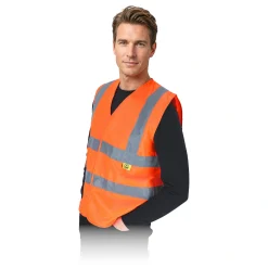 Kamizelka ostrzegawcza KOS-ESD antyelektrostatyczna antystatyczna pomarańczowa odblaskowa wysokiej widoczności dla pracowników ESD pomańczowa